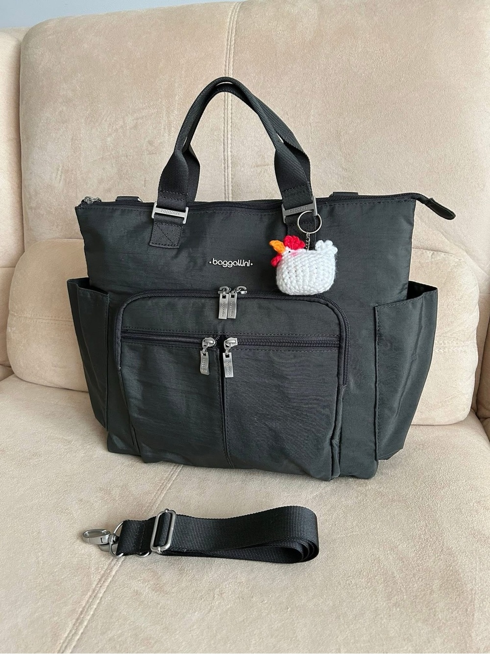 Baggallini Versatile Convertible Work, Travel Bag with Crossbody, Backpack Strap